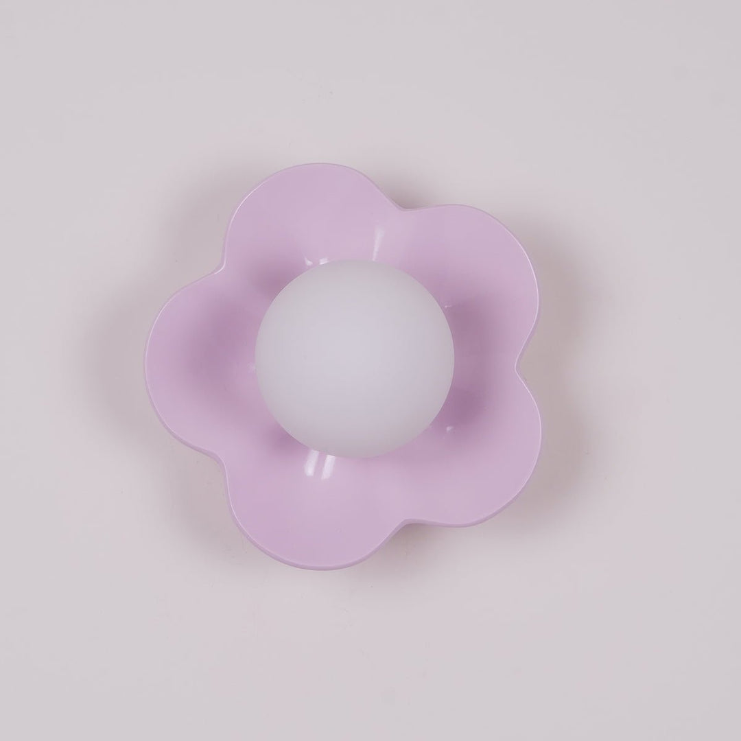 Modern floral resin & glass indoor light fixture, wall or ceiling mount.