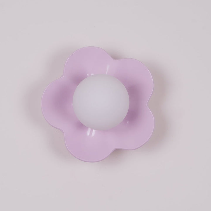 Modern floral resin & glass indoor light fixture, wall or ceiling mount.