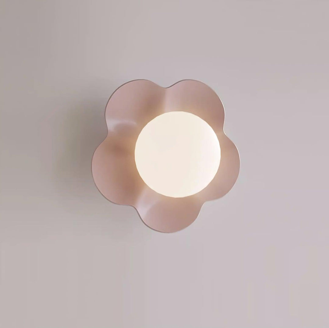 Elegant indoor lighting: Floral resin & glass wall or ceiling fixture.