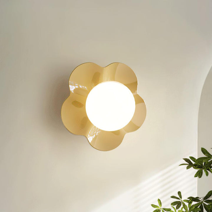 Stylish floral motif resin & glass indoor lighting solution.
