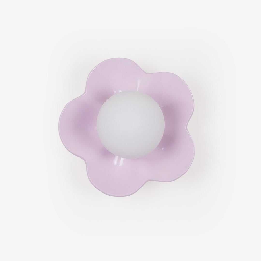 Accent floral light, resin body, glass shade, for wall or ceiling.