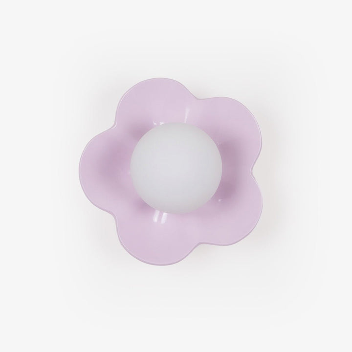 Accent floral light, resin body, glass shade, for wall or ceiling.
