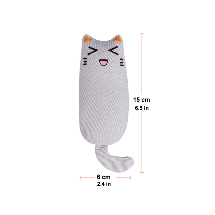 Set of 3 Fluffpaws catnip plush toys: fun cat entertainment and dental care.