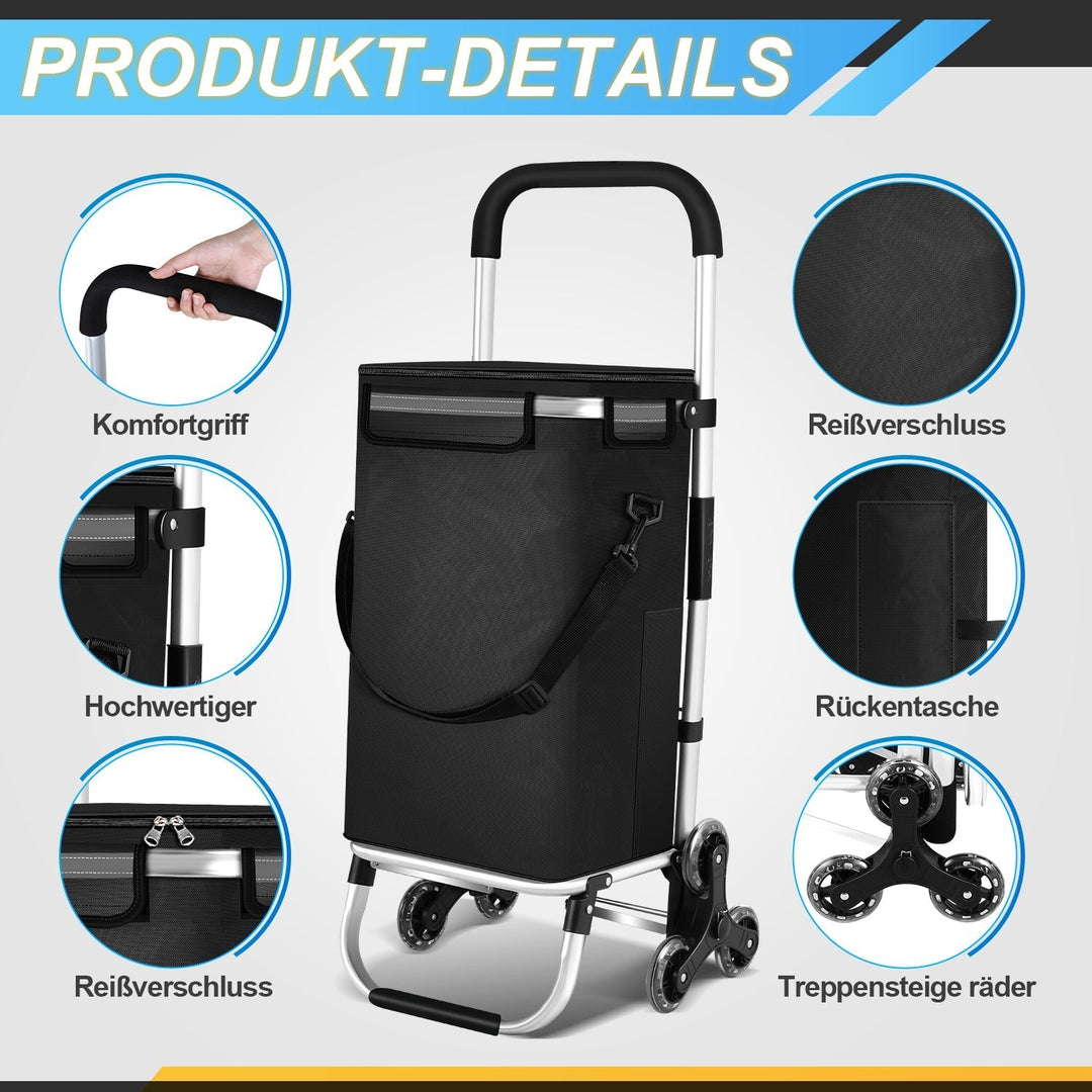 Eco-friendly reusable 40L foldable shopping trolley with smooth-rolling wheels for convenient trips.