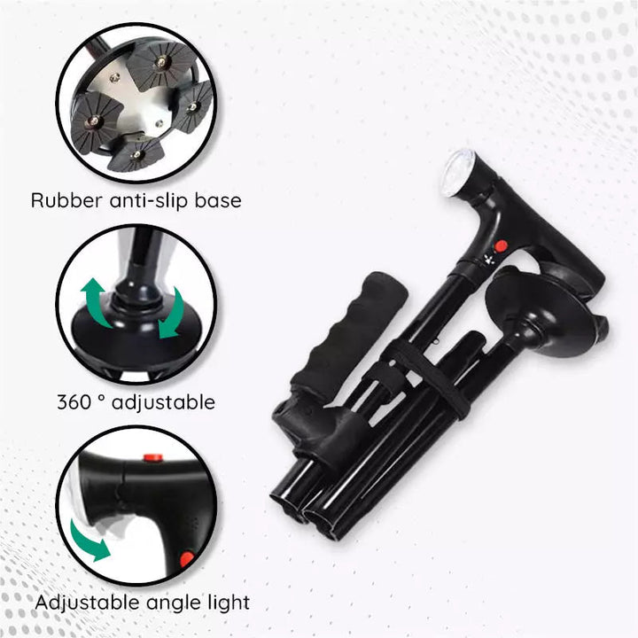 Unfolding the travel cane, showing its convenient and quick setup.