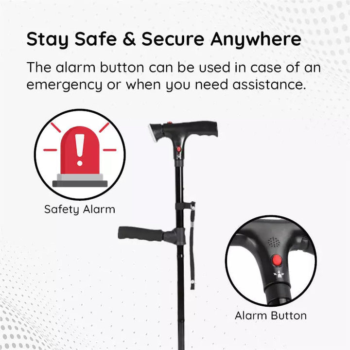 Side view of a sturdy aluminum mobility aid, designed for reliable support.