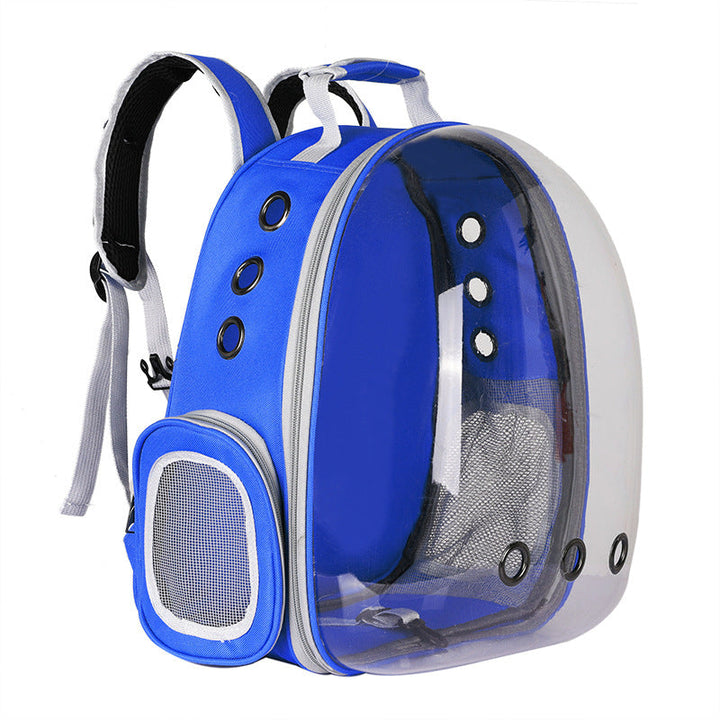 Lightweight foldable pet backpack with clear bubble window for adventures.