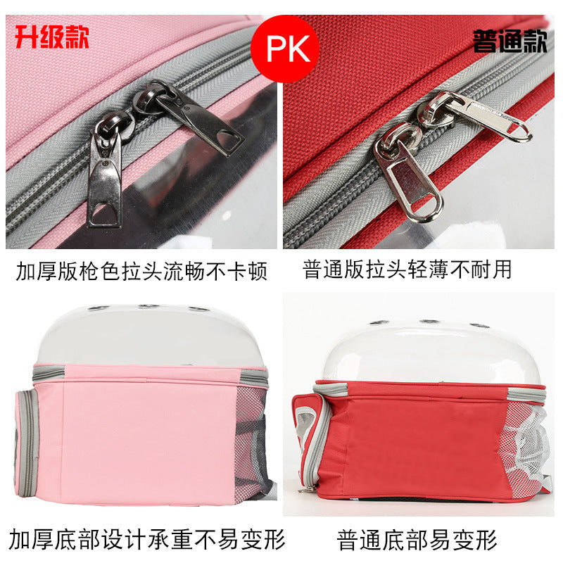 Ventilated pet travel backpack, portable & foldable for cats and small dogs.