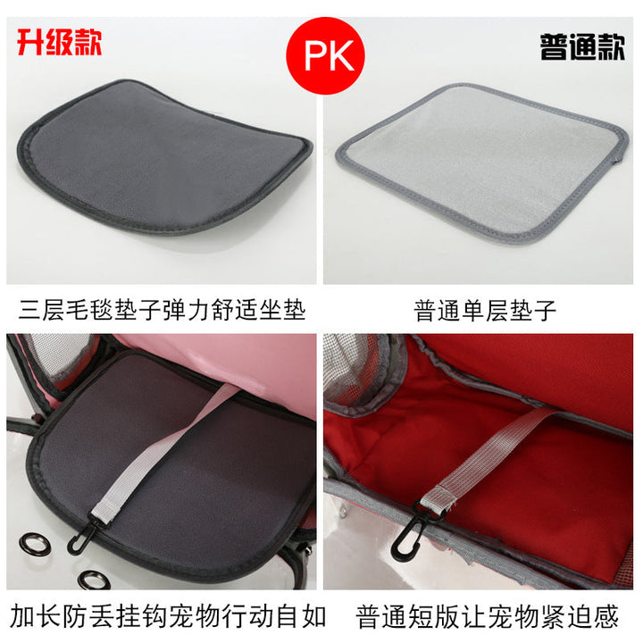 Portable pet backpack with breathable design, perfect for dog & cat adventures.