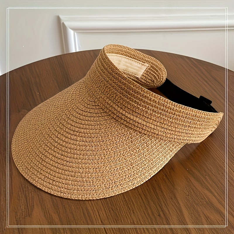 Ultimate sun protection: chic foldable wide brim women's sun visor.