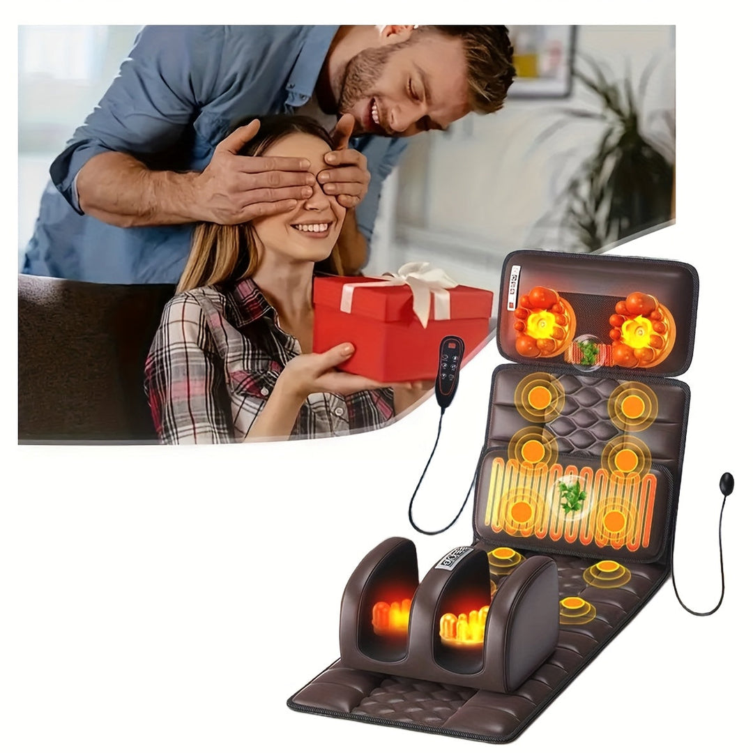 Full body massage mattress providing ultimate relaxation and comfort with vibration therapy for home use.