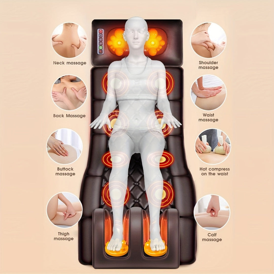 Innovative full body massage mattress featuring heat and vibration therapy for ultimate comfort.