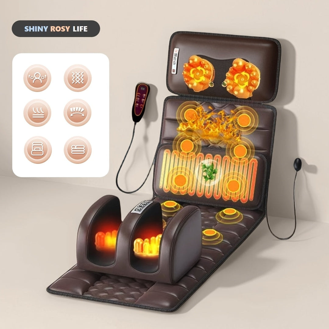 Comforting full body massage mattress with multiple vibration zones for personalized stress relief.