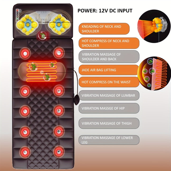 Soft, plush full body massage mattress for total relaxation; ideal for stress relief & home comfort.