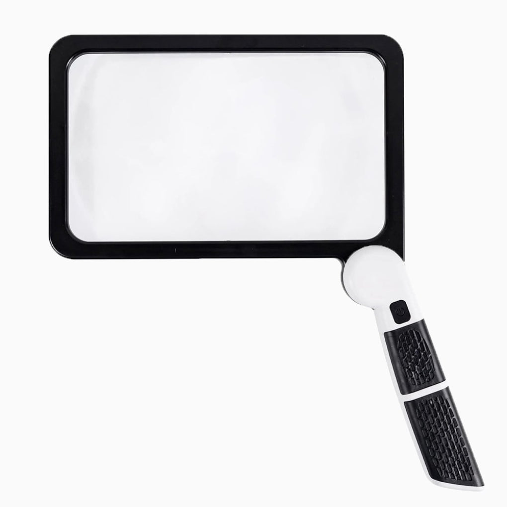 Lightweight full-page handheld magnifier, perfect vision enhancement for crafts, inspection & detailed work.