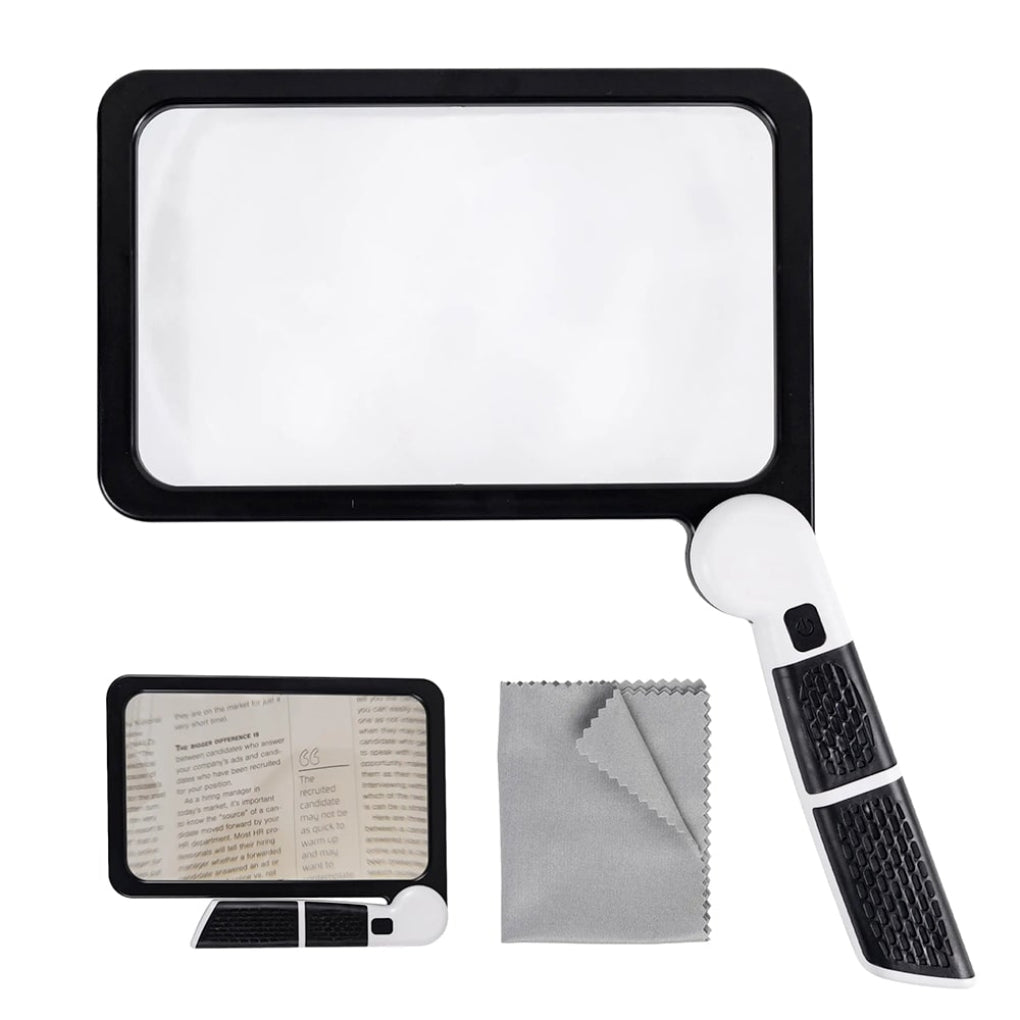 Handy full-page magnifier, a versatile hobby tool & reading aid for books, maps, crafts & fine print.