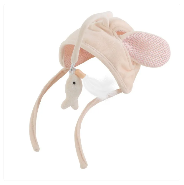 A humorous cat hat and interactive toy combo, ideal for amusing your pet and capturing funny moments.