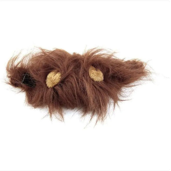 Trendy furball fashion: cat's lion mane costume with ears, a cute pet outfit for your furry friend.