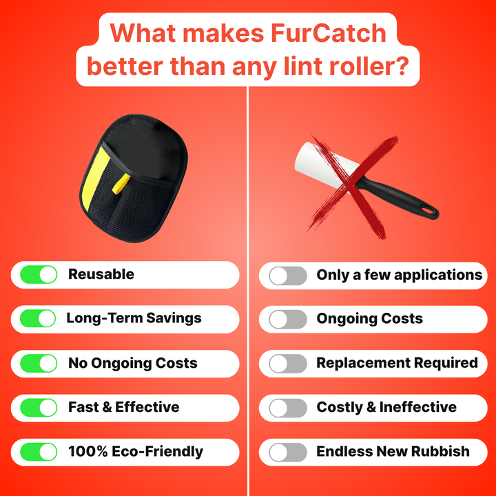 Cat grooming essential: The FurCatch glove efficiently collects loose fur.