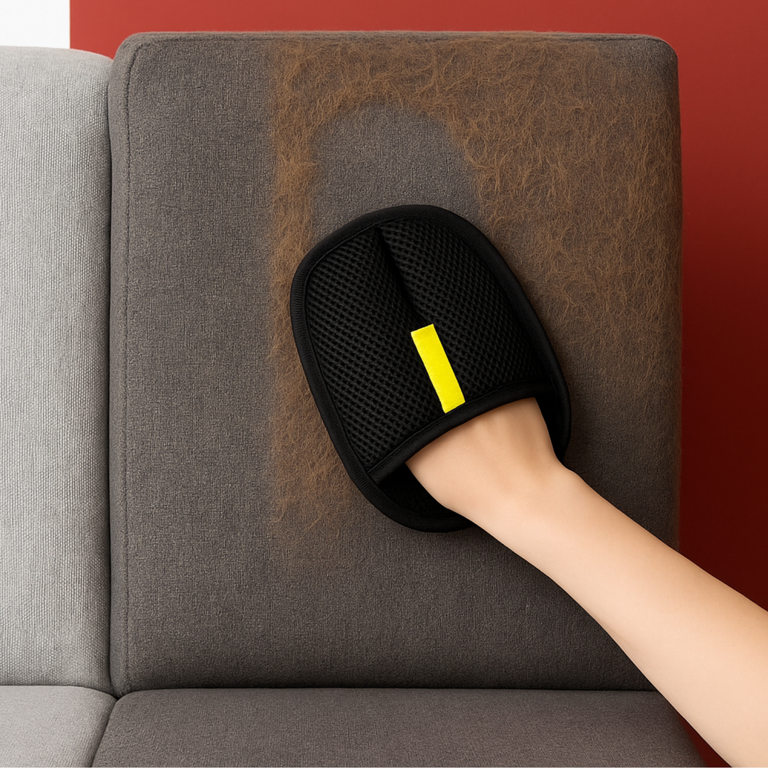 Gentle yet effective pet hair remover glove, perfect for sensitive skin pets.
