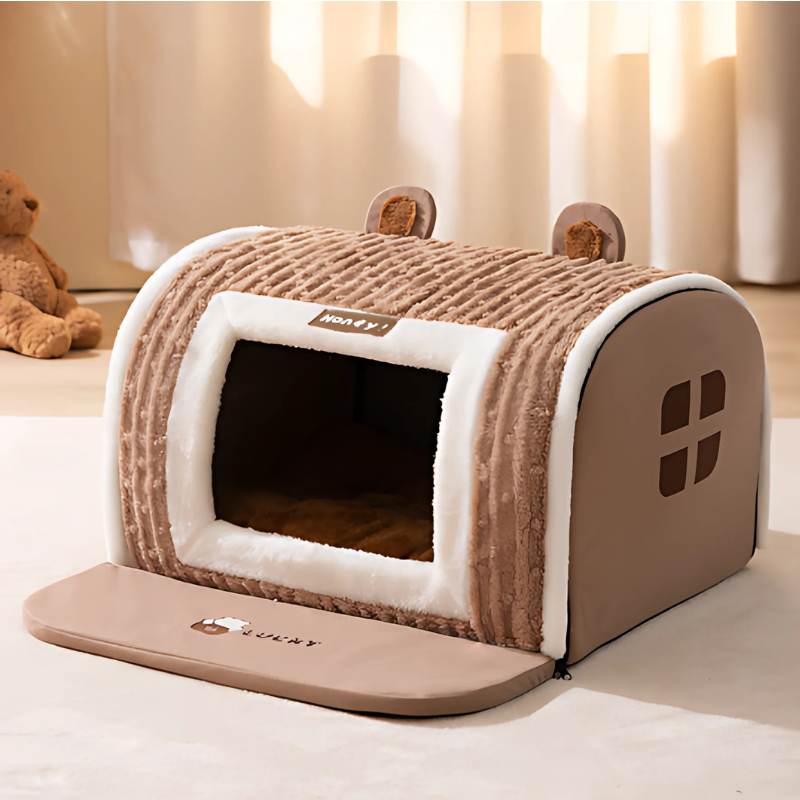 FurryHut cozy pet bed, plush dog and cat bed for ultimate comfort.