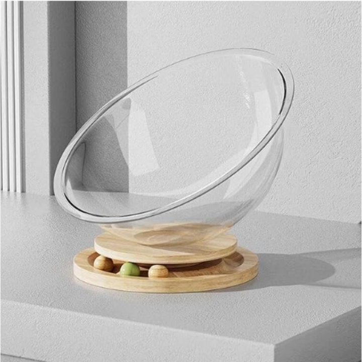 Futuristic acrylic cat pod bed offering a modern sanctuary for cats and stylish pet decor.