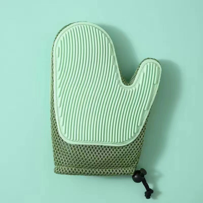 Durable pet grooming tool, a cat hair remover glove for a clean coat.