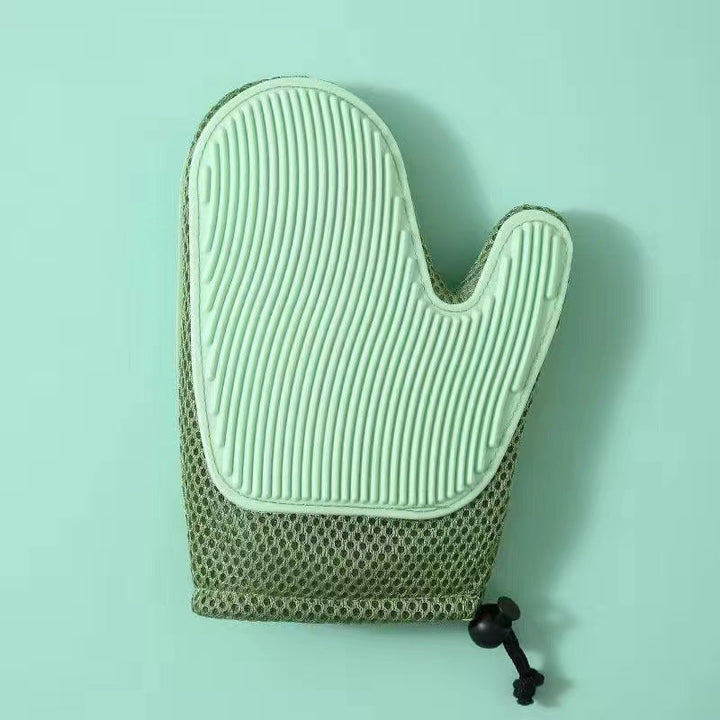 Durable pet grooming tool, a cat hair remover glove for a clean coat.