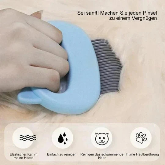 Soft silicone cat brush for gentle pet grooming, effective hair removal, and a relaxing cat massage.