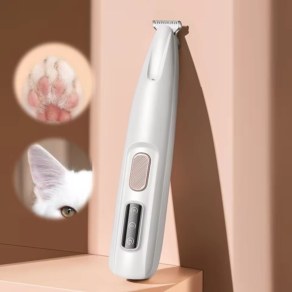Gentle pet paw & fur trimmer with LED light for dogs and cats grooming.