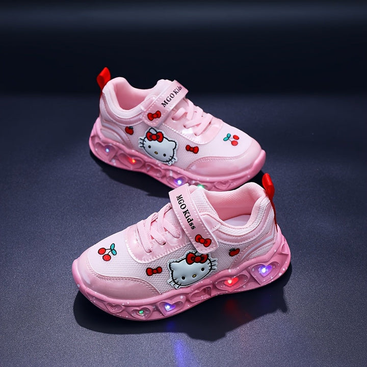 Cushioned Hello Kitty light-up shoes designed for maximum comfort.