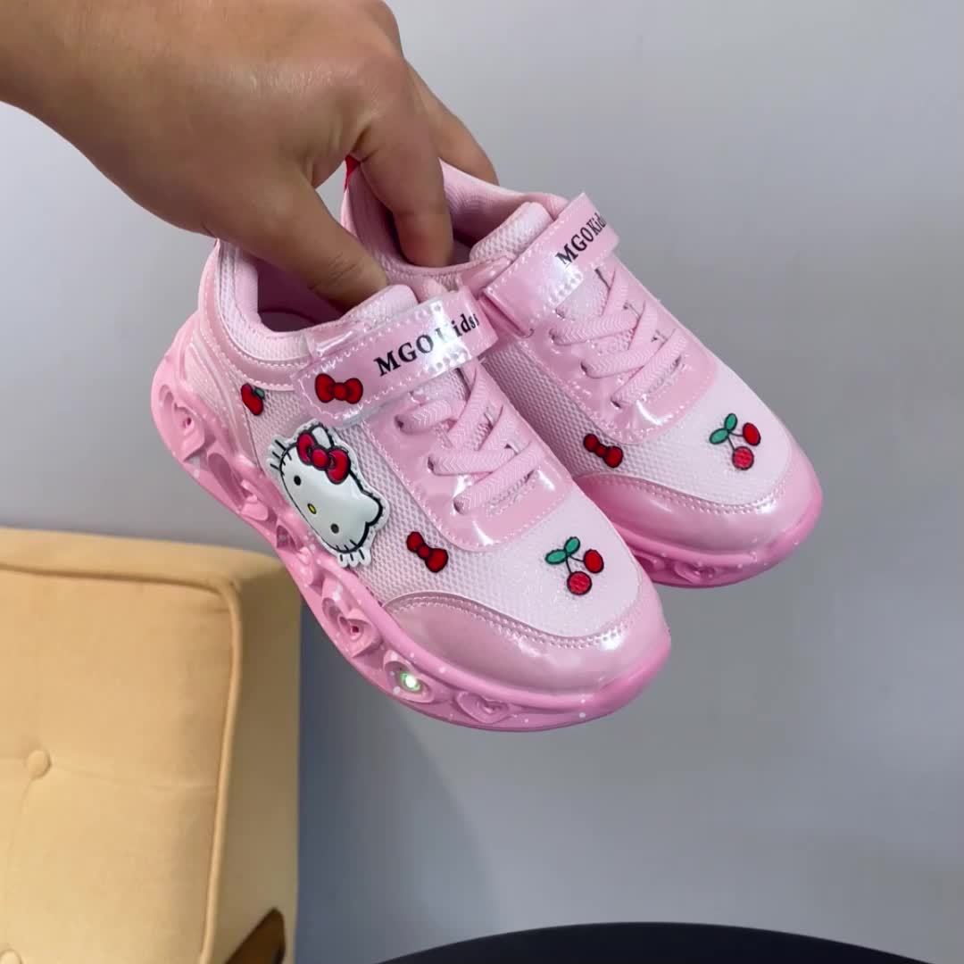 Perfect party shoes: light-up Hello Kitty sneakers for girls.