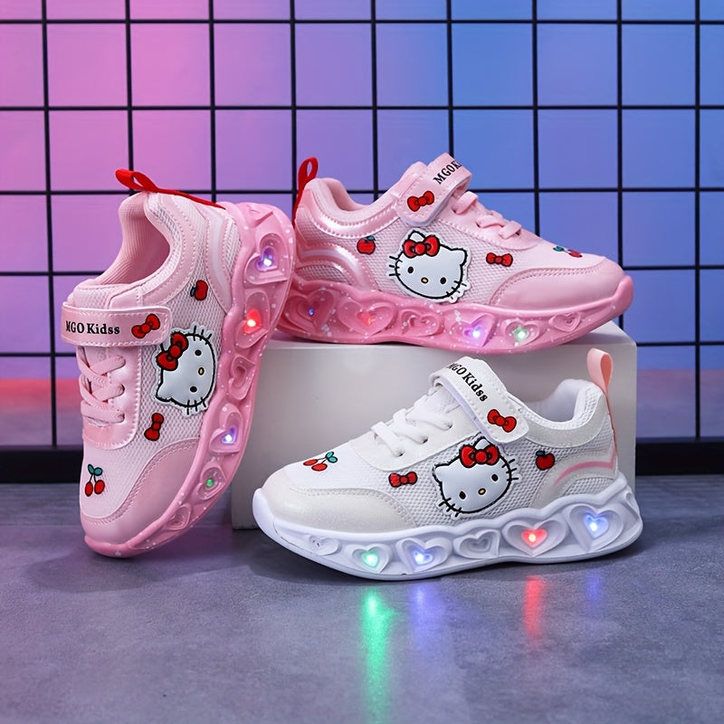 Sparkling Hello Kitty LED sneakers for girls, perfect for active play.