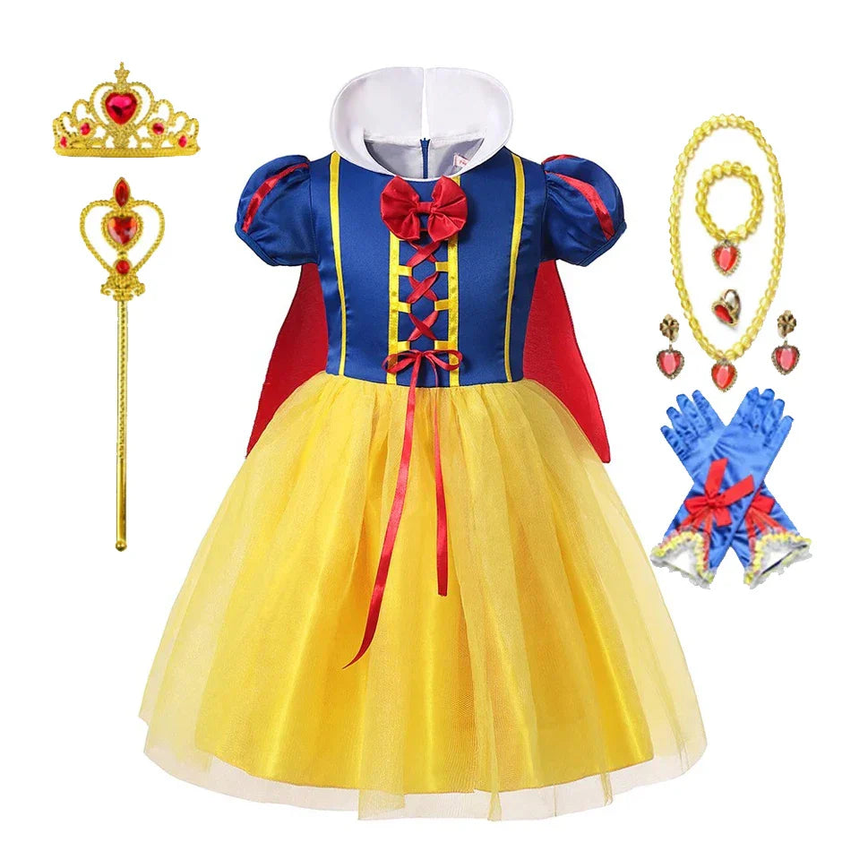 Toddler & young girls' Snow White fantasy gown for imaginative role-play, with a cape and fun accessories.