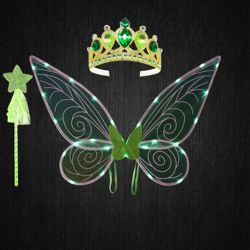Tinkerbell costume with soft, fluttery wings for a realistic fairy look.