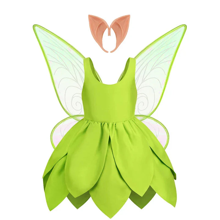 Tinkerbell inspired dress for girls, showcasing its enchanting design.