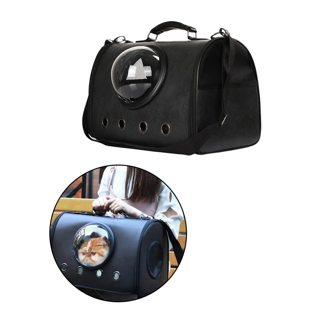 Pet carrier bag for cats & small dogs. Features a viewing window, ventilation, ideal for car journeys.