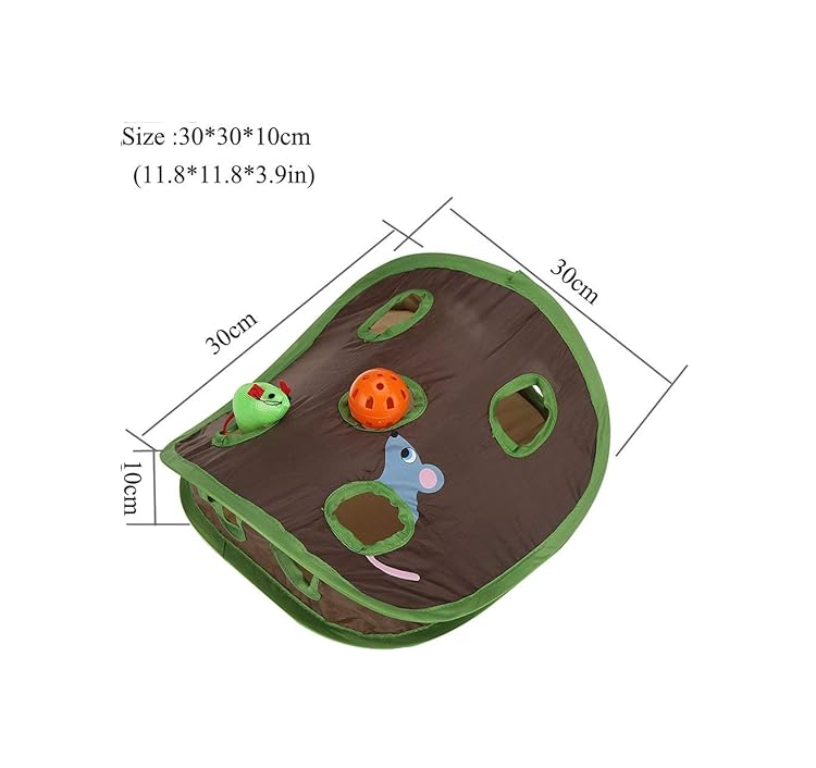 Vibrant green cat play tent & cave, a perfect interactive toy for active cats and pet playtime.