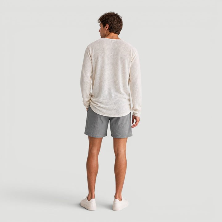 White comfortable men's all-season shirt, relaxed fit long sleeve, great for casual wear.