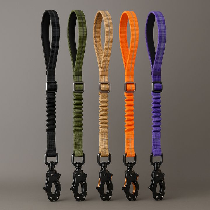 GripGuard heavy-duty dog leash with shock-absorbing bungee for comfortable walks