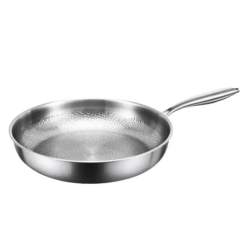 Universal hammered titanium induction frying pan. Essential cookware for home cooks & chefs.