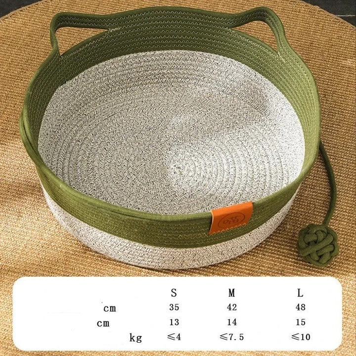 Durable cotton rope cat scratching bed, a chic addition to pet supplies.