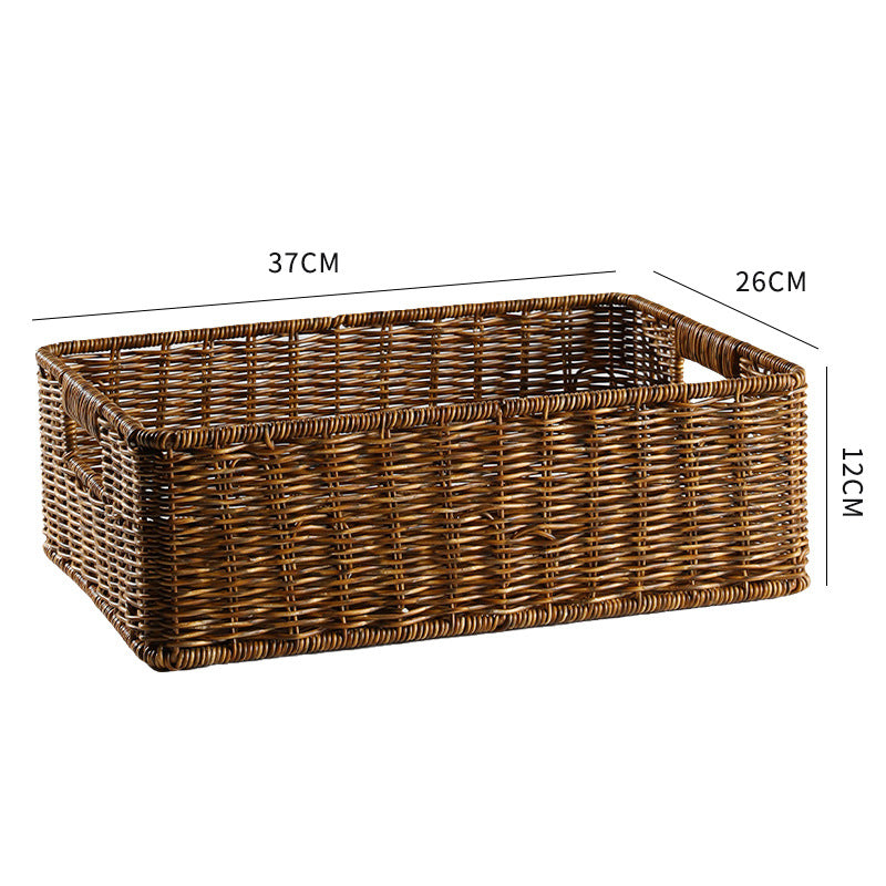 Spacious rectangular wicker basket, essential for modern home organization.