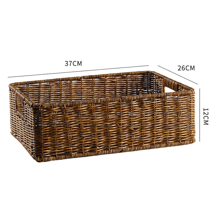 Spacious rectangular wicker basket, essential for modern home organization.