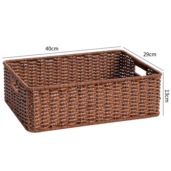Large decorative wicker storage, enhancing your home's organizational style.