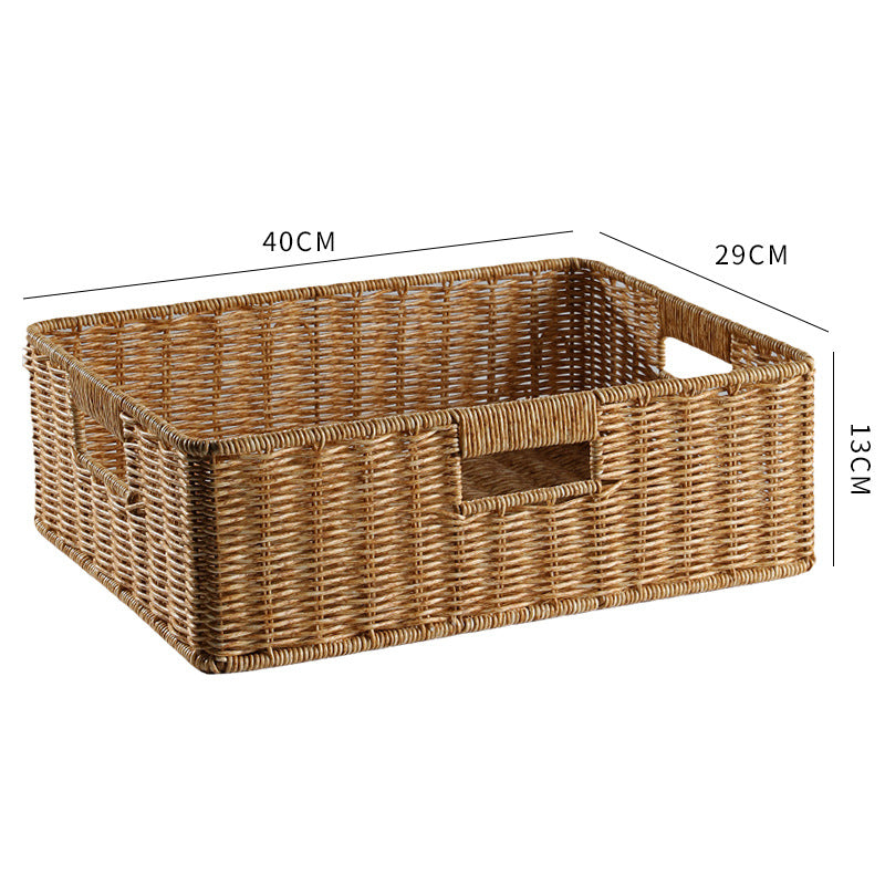 Versatile large wicker basket for blankets, pillows, or children's toys storage.