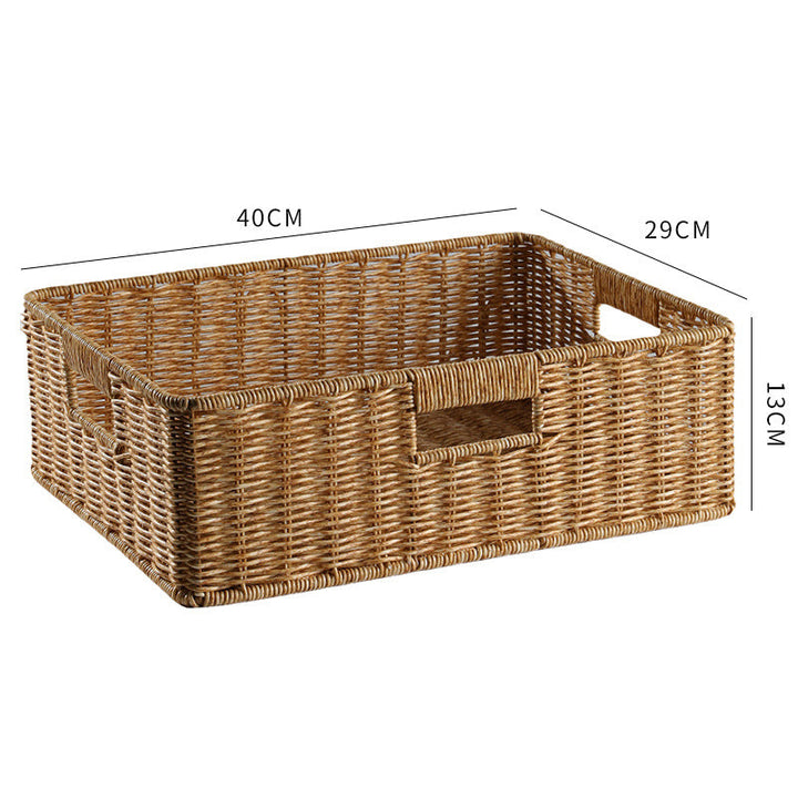 Versatile large wicker basket for blankets, pillows, or children's toys storage.