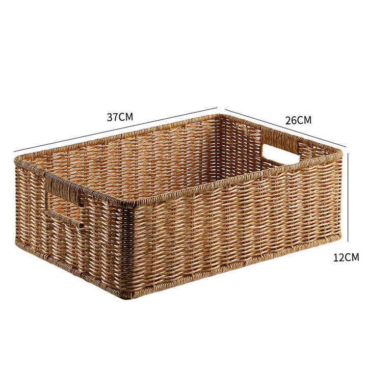 Artisan-crafted wicker storage basket, a beautiful home organization solution.