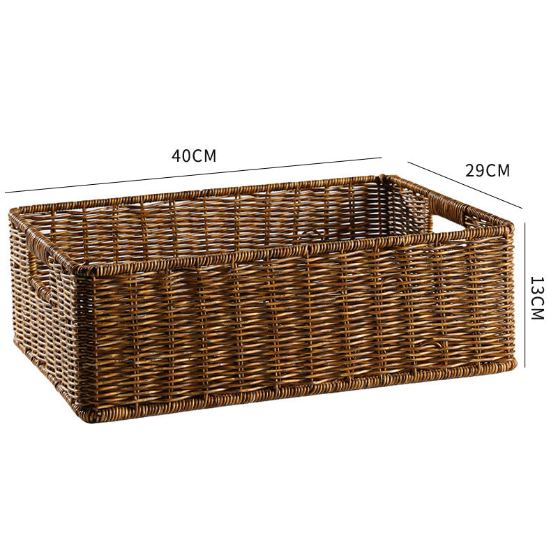 Rustic large wicker basket, excellent for blankets, toys, or magazines.