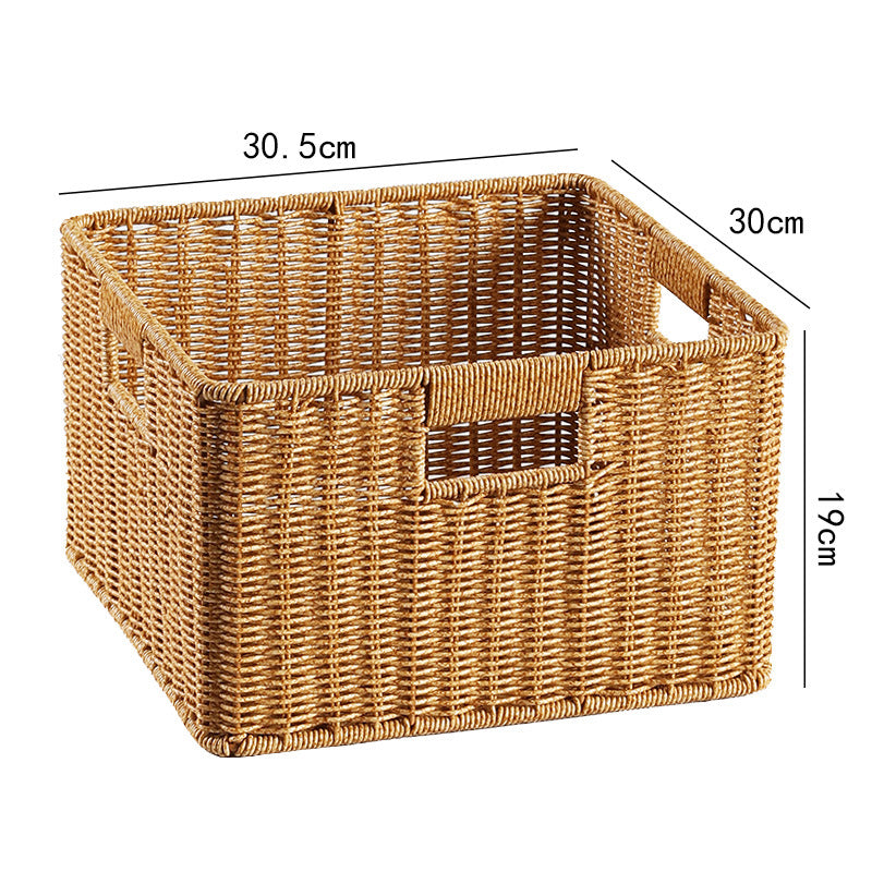 Handmade natural wicker storage solution for a tidy and organized home.
